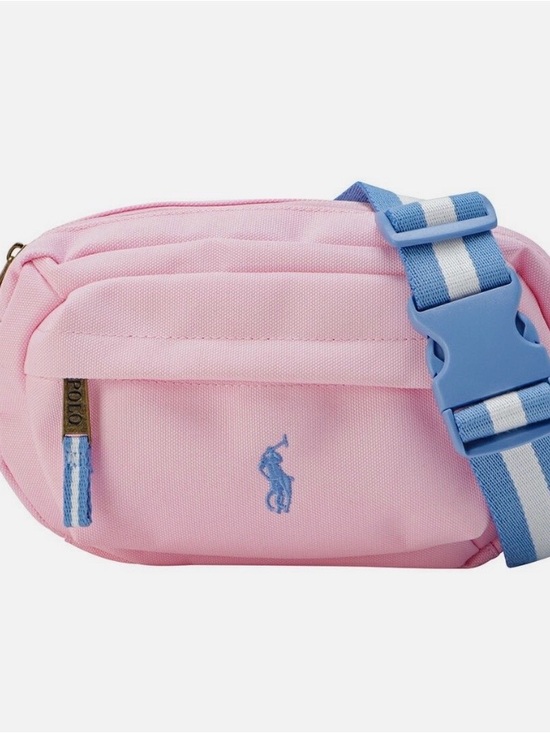 Polo Ralph Lauren Handbags - Polo by Ralph Lauren Pink Belt Bag with Light Blue Strap NWOT